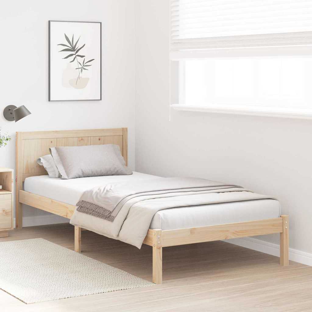 Bettgestell Braun 90 x 190 cm Massivholz Kiefer