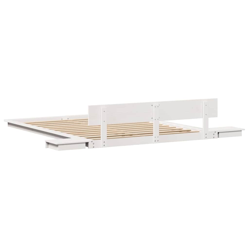 Bettgestell Weiß 150 x 200 cm Holz