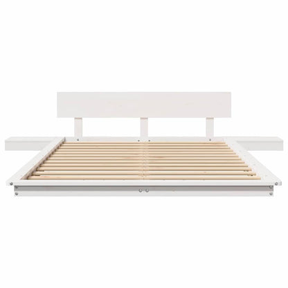 Bettgestell mit Kopfteil mit Speicher Braun 135 x 190 cm Holz