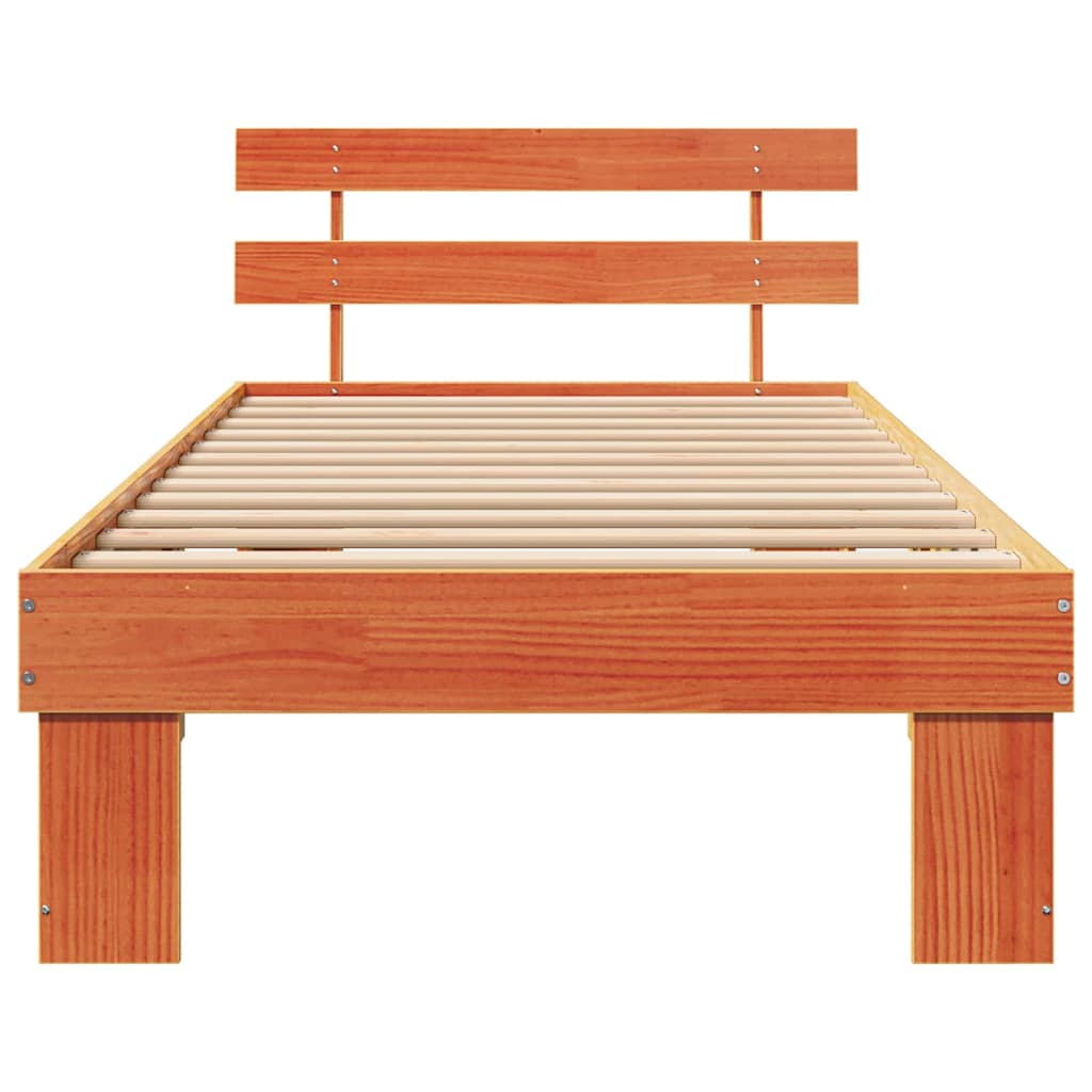 Bettgestell mit Kopfteil Braun 100 x 200 cm