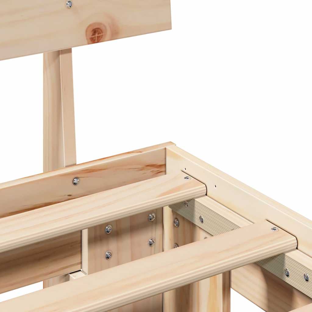 Bettgestell mit Kopfteil Braun 120 x 200 cm Massivholz Kiefer