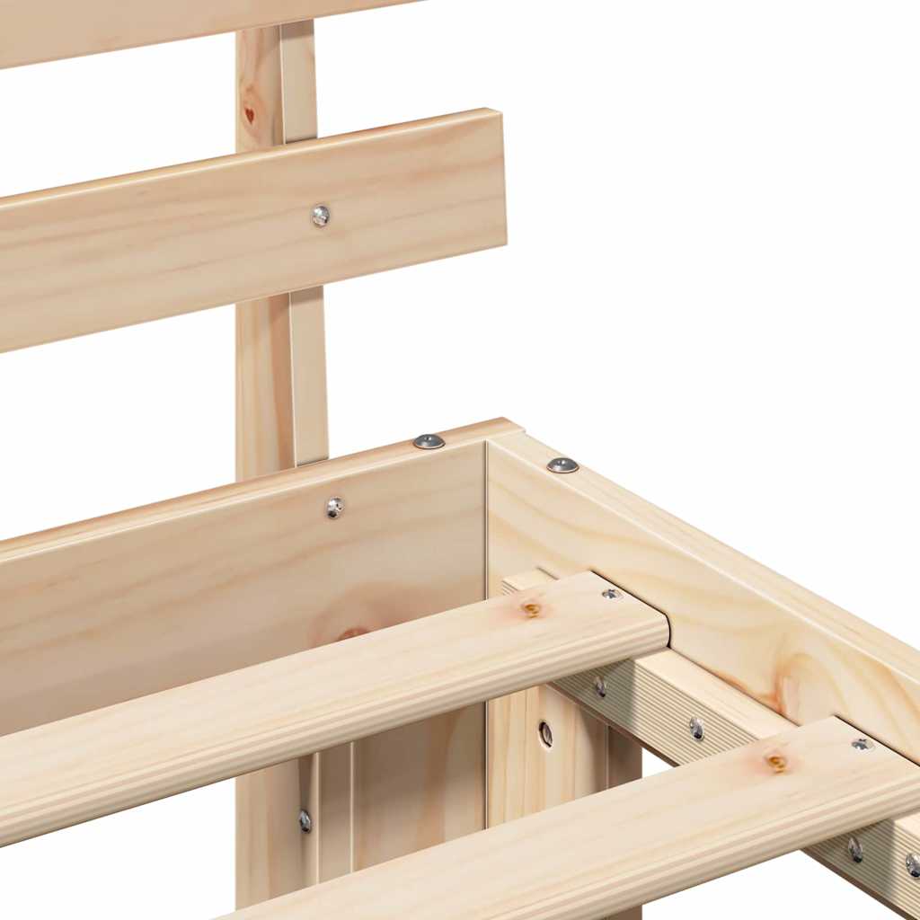 Bettgestell mit Kopfteil Braun 100 x 200 cm Massivholz Kiefer