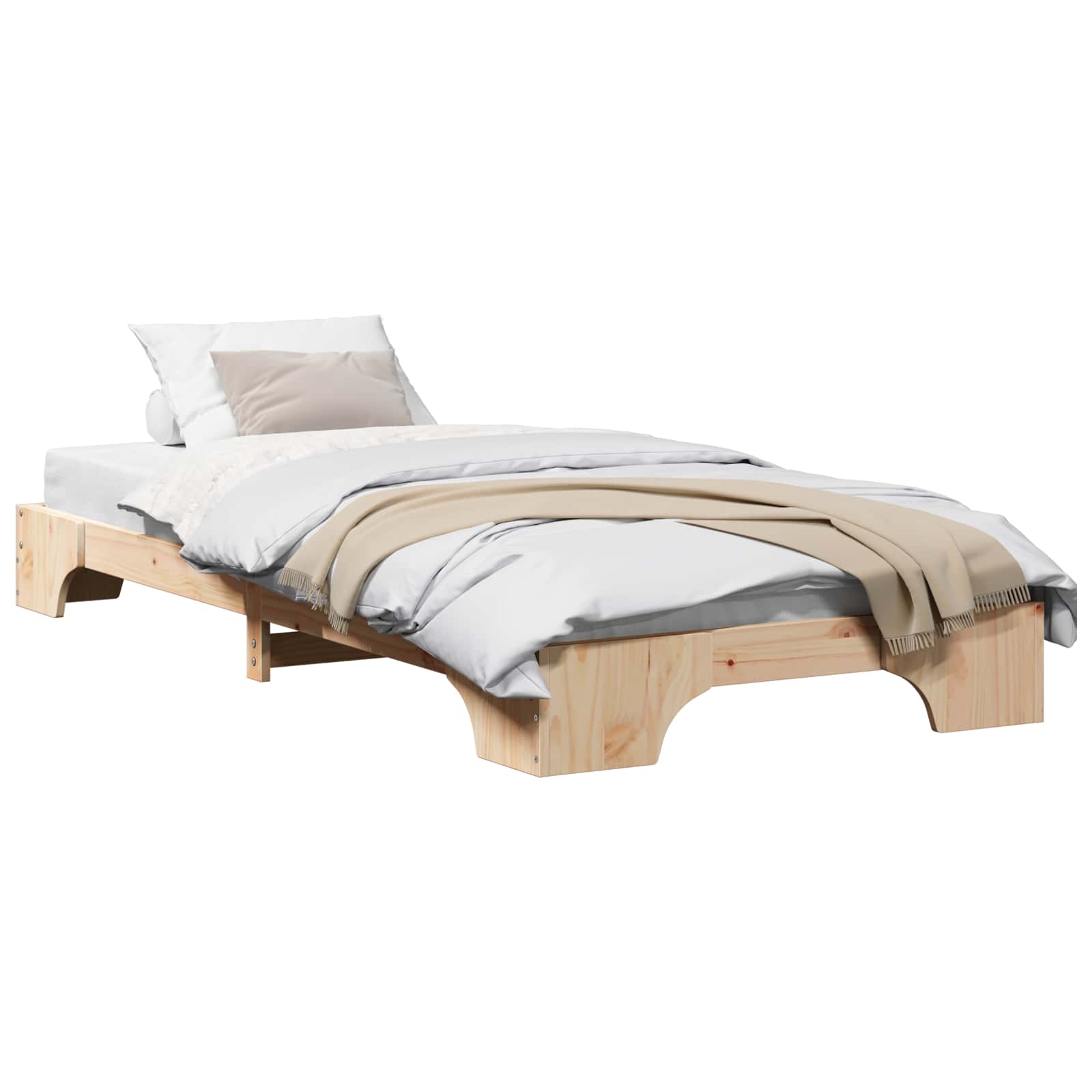 Bettrahmen Natur 80 x 200 cm Massives Kiefernholz