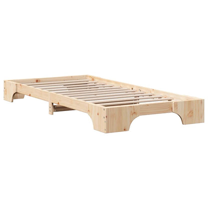 Bettrahmen Natur 90 x 190 cm Massives Kiefernholz