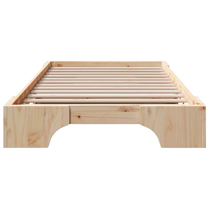 Bettrahmen Natur 90 x 190 cm Massives Kiefernholz