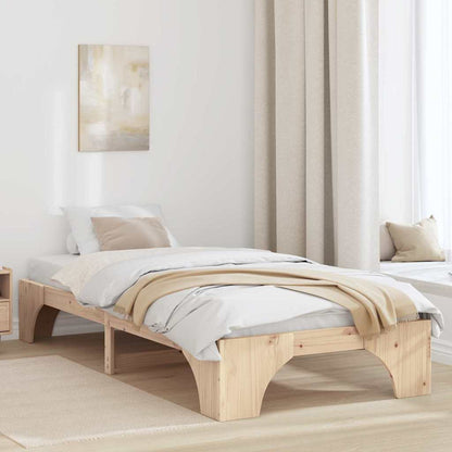 Bettrahmen Natur 90 x 200 cm Massives Kiefernholz