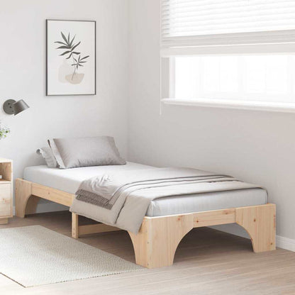 Bettrahmen Natur 75 x 190 cm Massives Kiefernholz