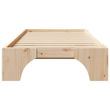 Bettrahmen Natur 75 x 190 cm Massives Kiefernholz