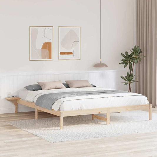 Bettgestell mit Nachttischen Braun 200 x 200 cm Braun
