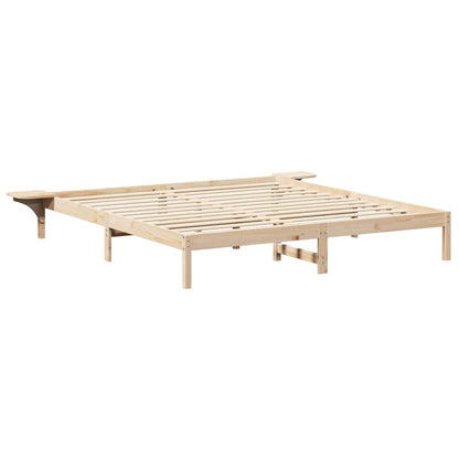 Bettrahmen Natur 200 x 200 cm Massives Kiefernholz