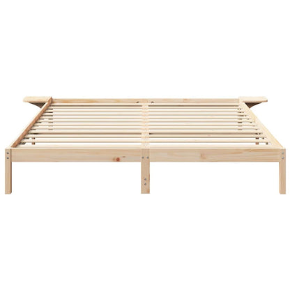 Bettrahmen Natur 200 x 200 cm Massives Kiefernholz