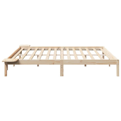 Bettrahmen Natur 200 x 200 cm Massives Kiefernholz