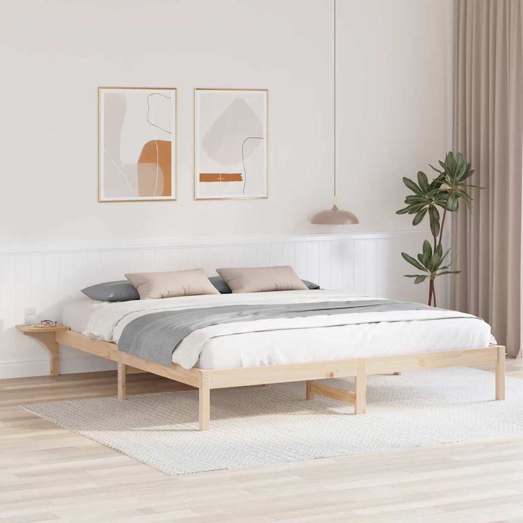 Bettrahmen Natur 180 x 200 cm Massives Kiefernholz