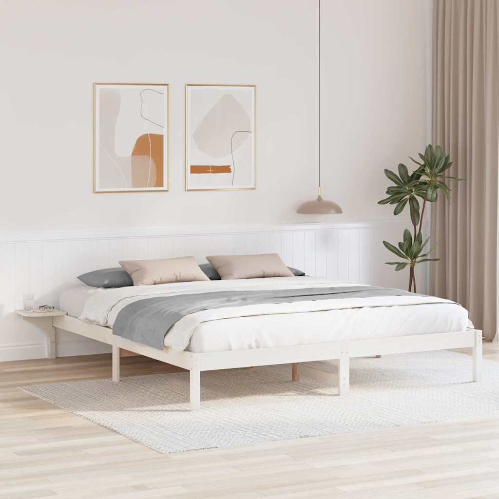 Bettrahmen Weiß 180 x 200 cm Massives Kiefernholz