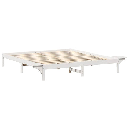 Bettrahmen Weiß 180 x 200 cm Massives Kiefernholz