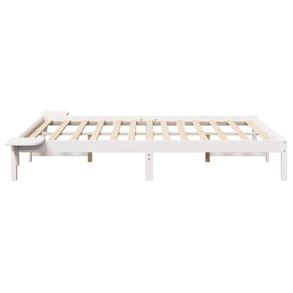 Bettrahmen Weiß 135 x 190 cm Massives Kiefernholz