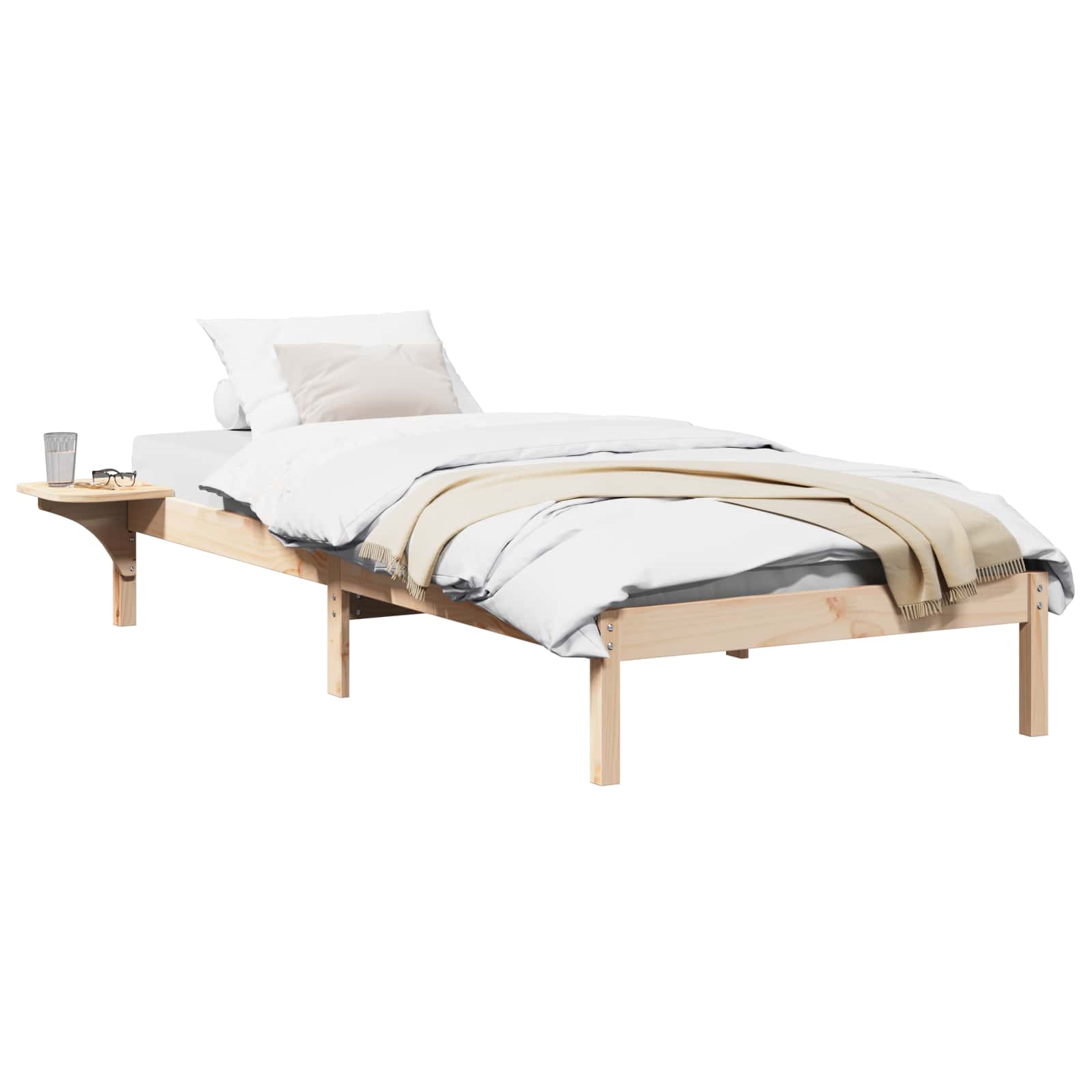 Bettrahmen Natur 80 x 200 cm Massives Kiefernholz
