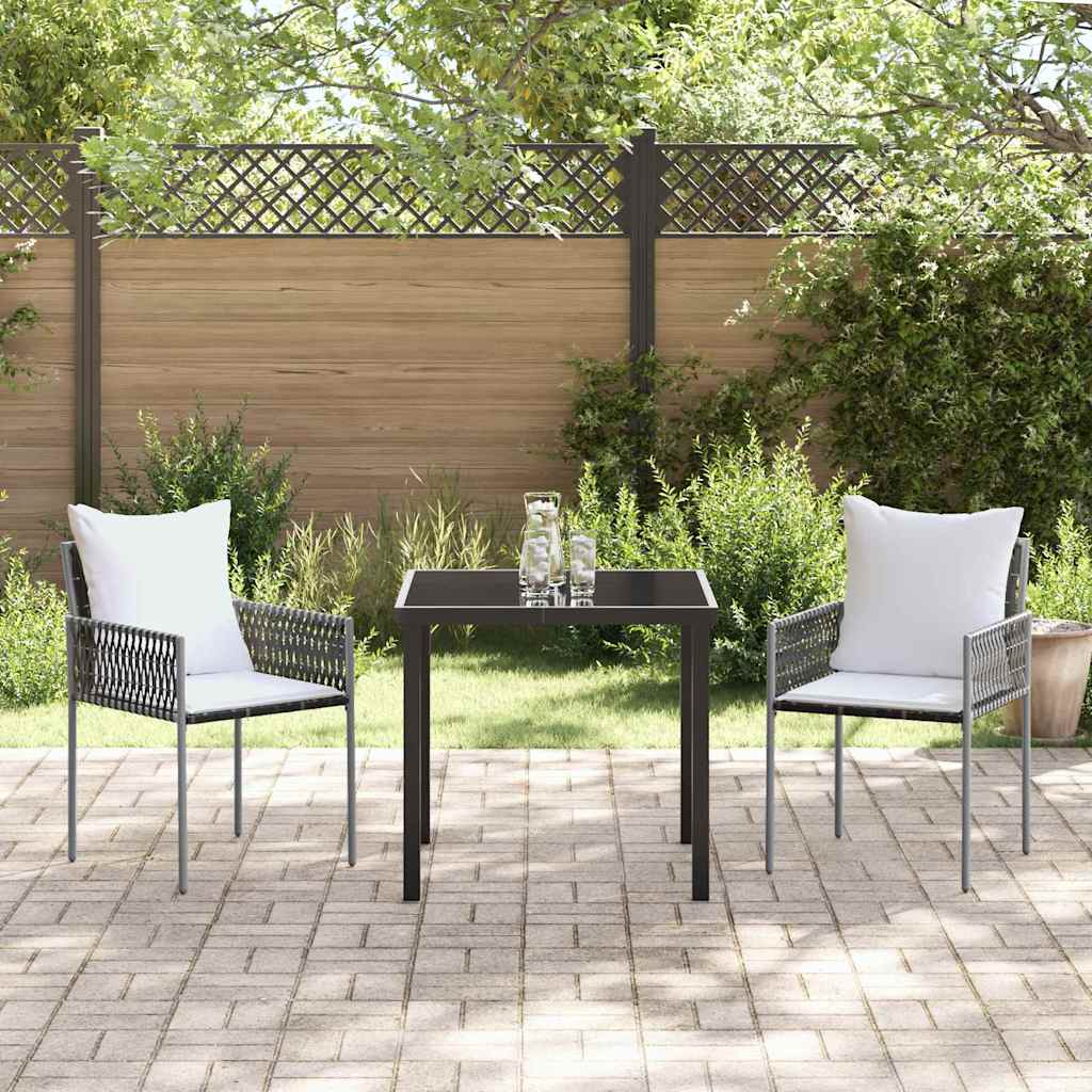 Garten Essgruppe 3 pcs Braun und Schwarz PE-Rattan