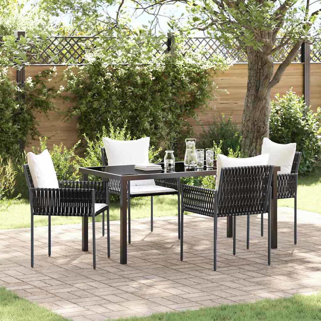 Garten Essgruppe 5 pcs Braun und Schwarz PE-Rattan