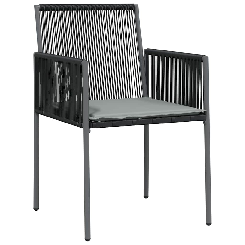 Garten Essgruppe 3 pcs Schwarz PE-Rattan