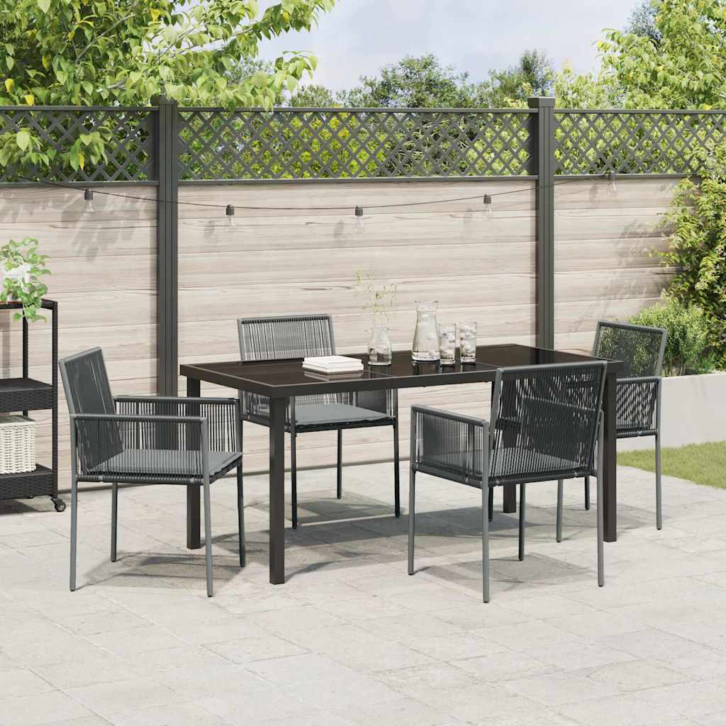 Garten Essgruppe 5 pcs Schwarz PE-Rattan