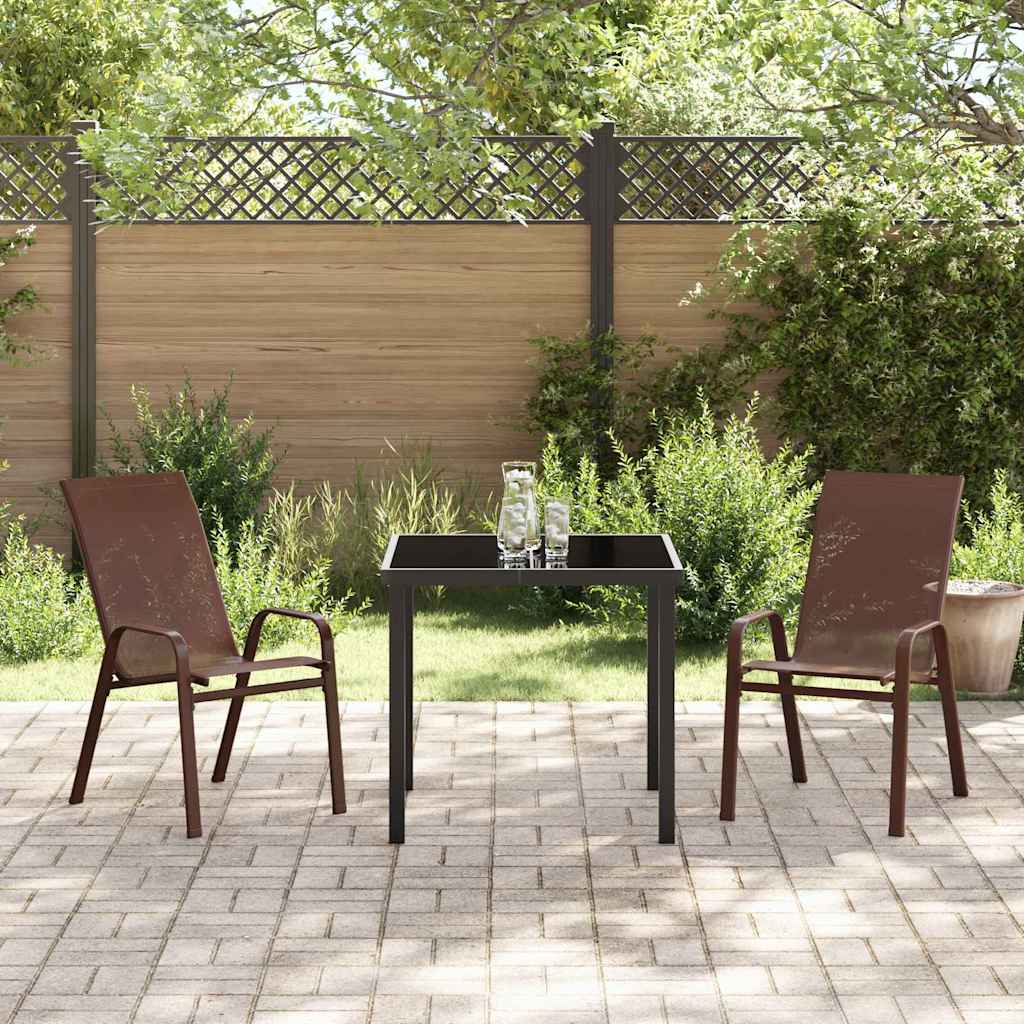Garten Essgruppe 3 pcs Braun und Schwarz