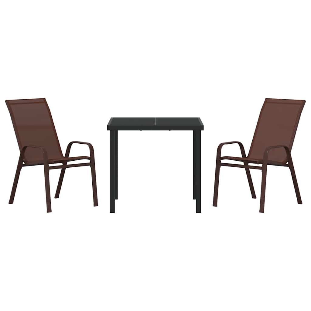 Garten Essgruppe 3 pcs Braun und Schwarz