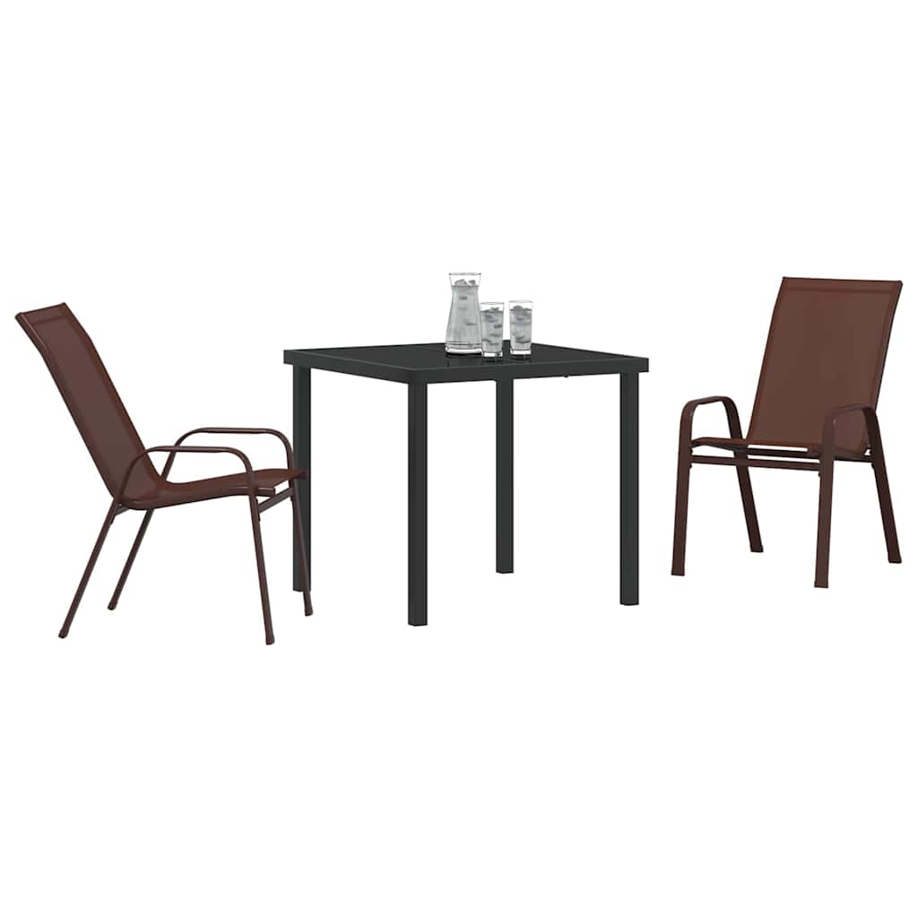 Garten Essgruppe 3 pcs Braun und Schwarz