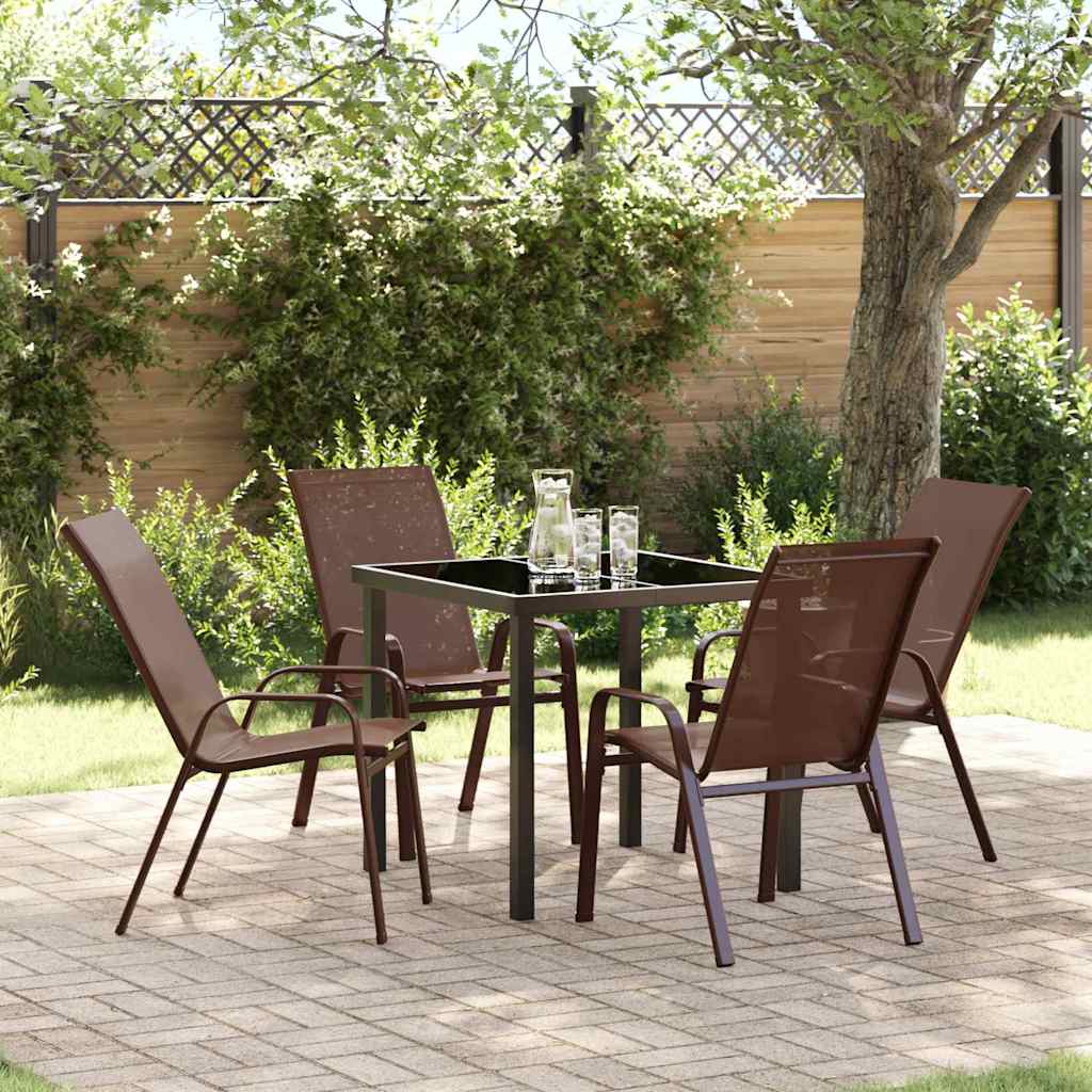 Garten Essgruppe 5 pcs Braun und Schwarz
