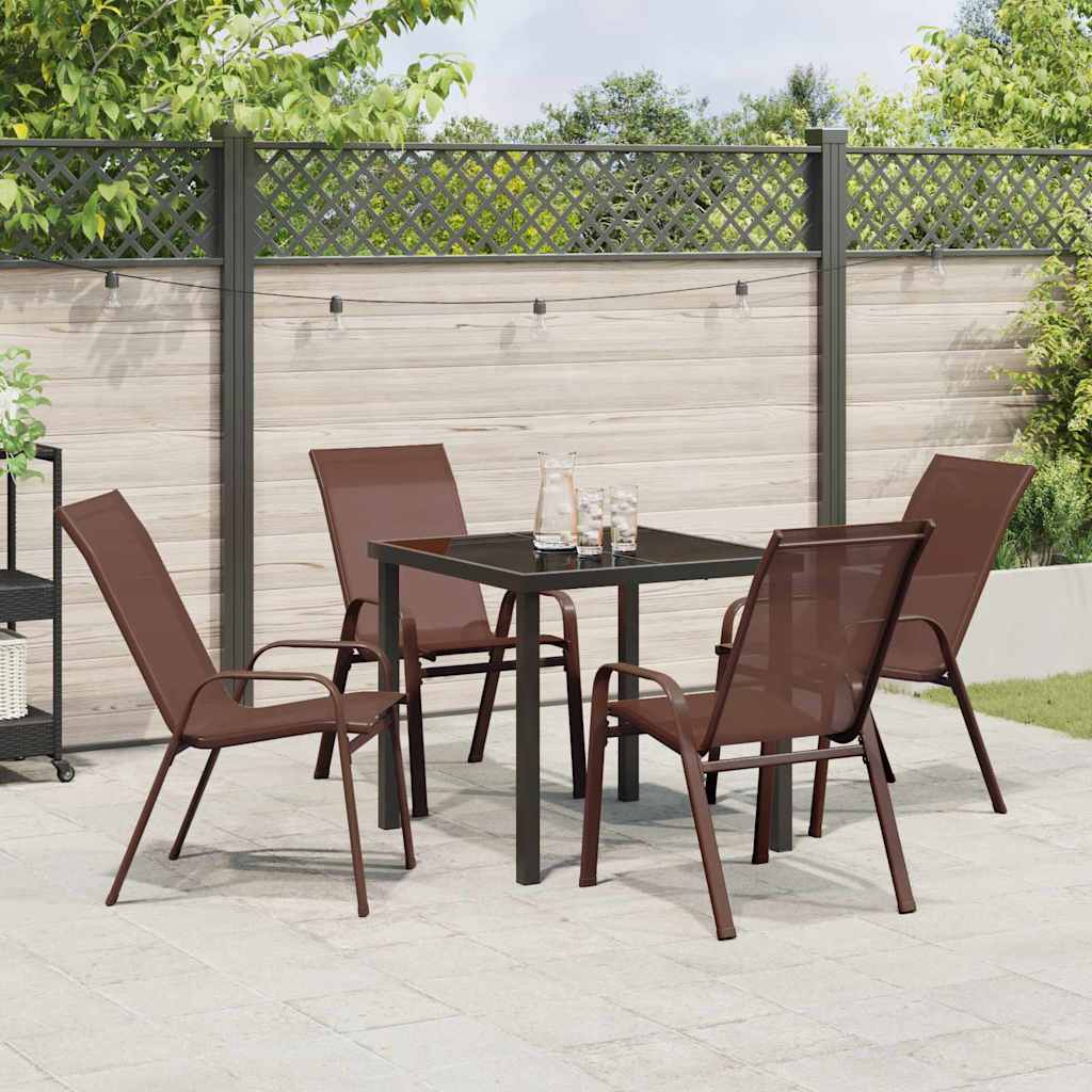 Garten Essgruppe 5 pcs Braun und Schwarz