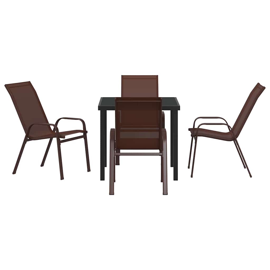 Garten Essgruppe 5 pcs Braun und Schwarz