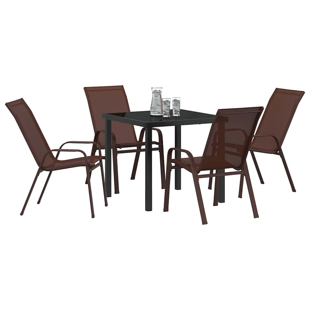 Garten Essgruppe 5 pcs Braun und Schwarz