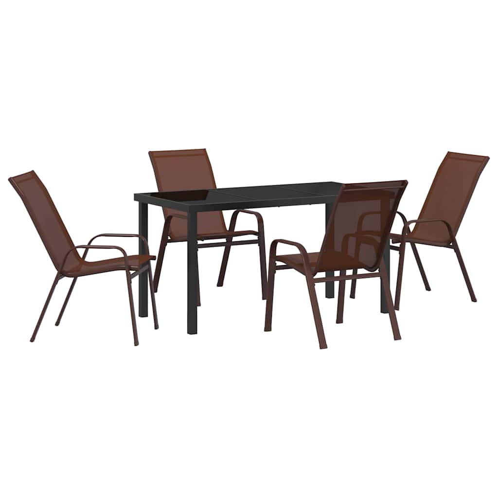 Garten Essgruppe 5 pcs Braun und Schwarz