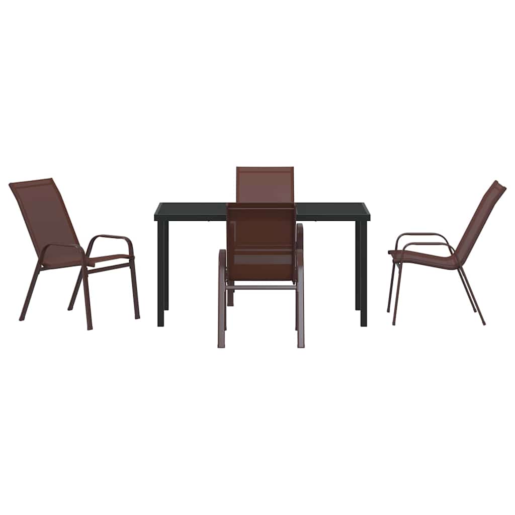 Garten Essgruppe 5 pcs Braun und Schwarz