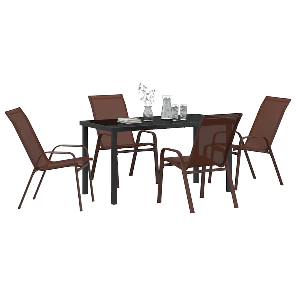 Garten Essgruppe 5 pcs Braun und Schwarz