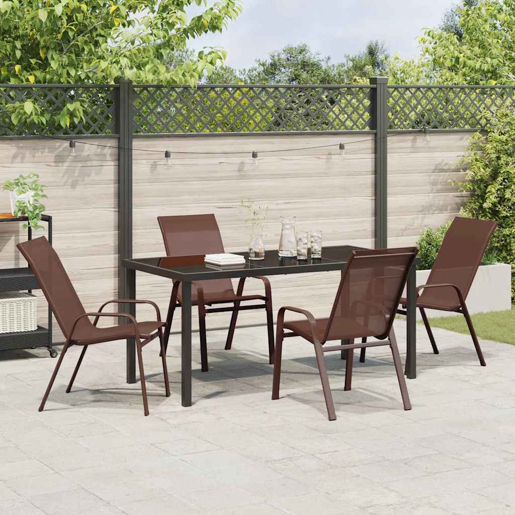 Garten Essgruppe 5 pcs Braun und Schwarz