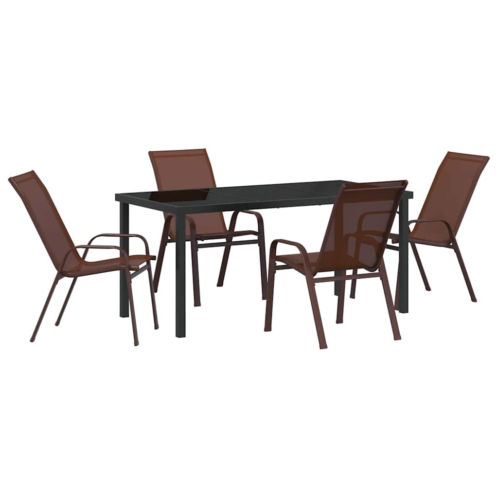 Garten Essgruppe 5 pcs Braun und Schwarz