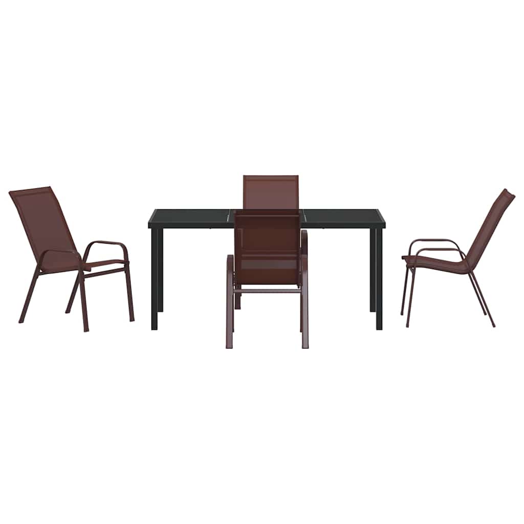 Garten Essgruppe 5 pcs Braun und Schwarz