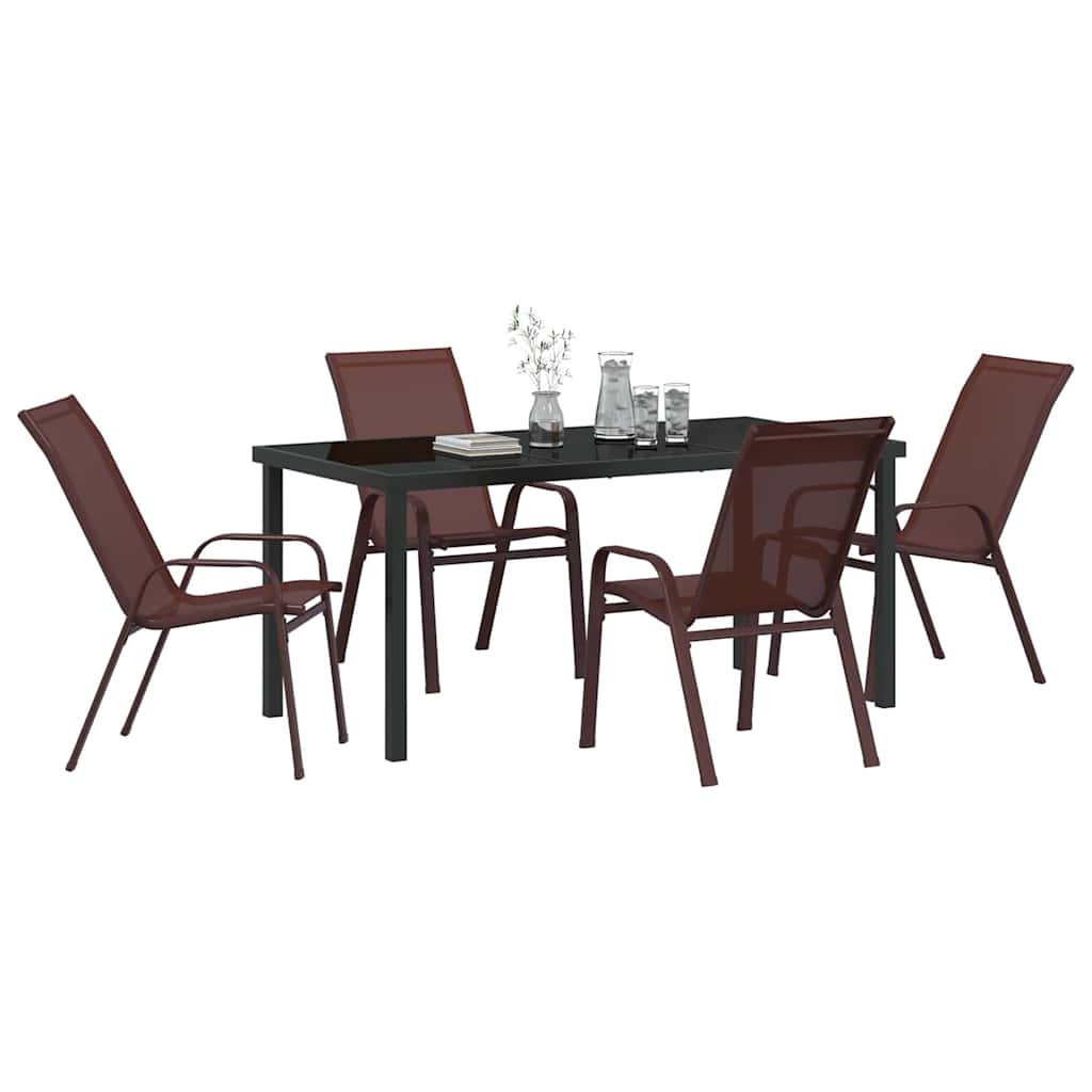 Garten Essgruppe 5 pcs Braun und Schwarz