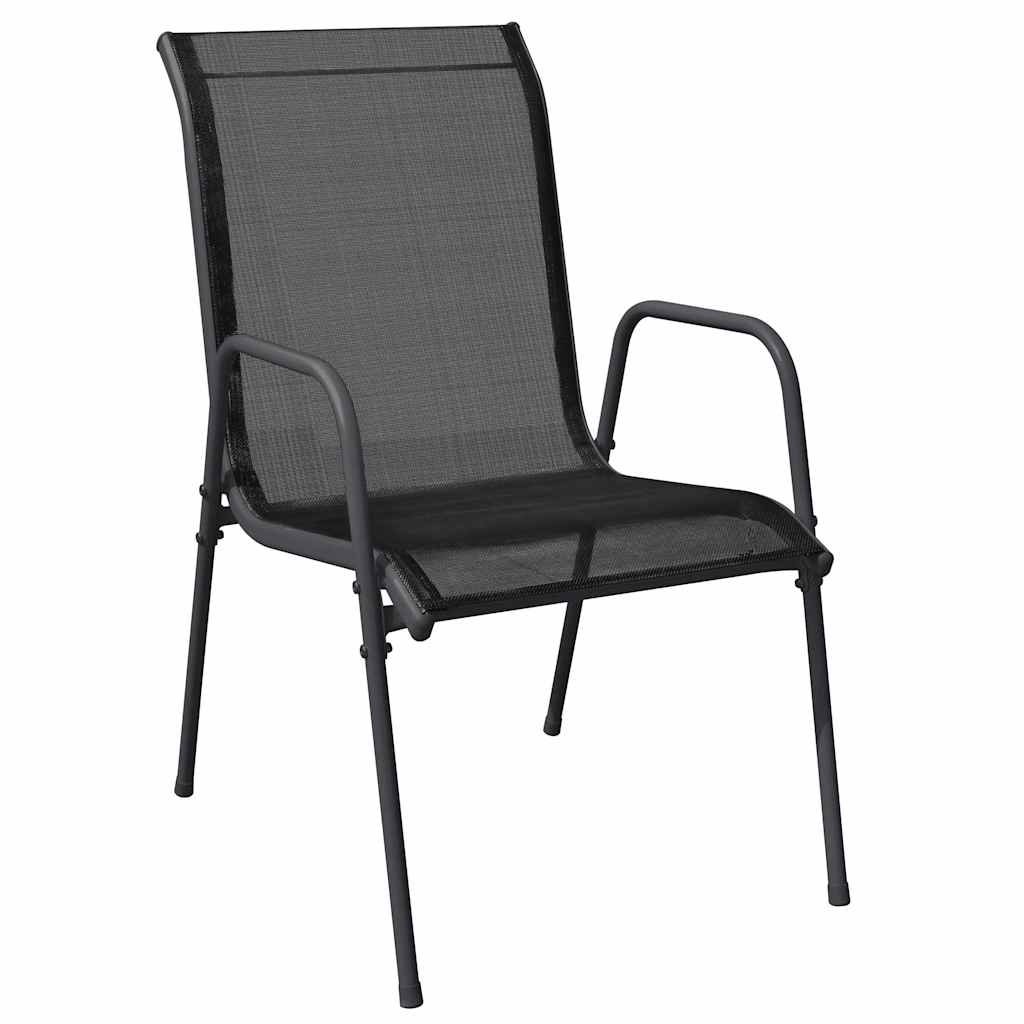 Garten Essgruppe 3 pcs Schwarz Pulverbeschichteter Stahl