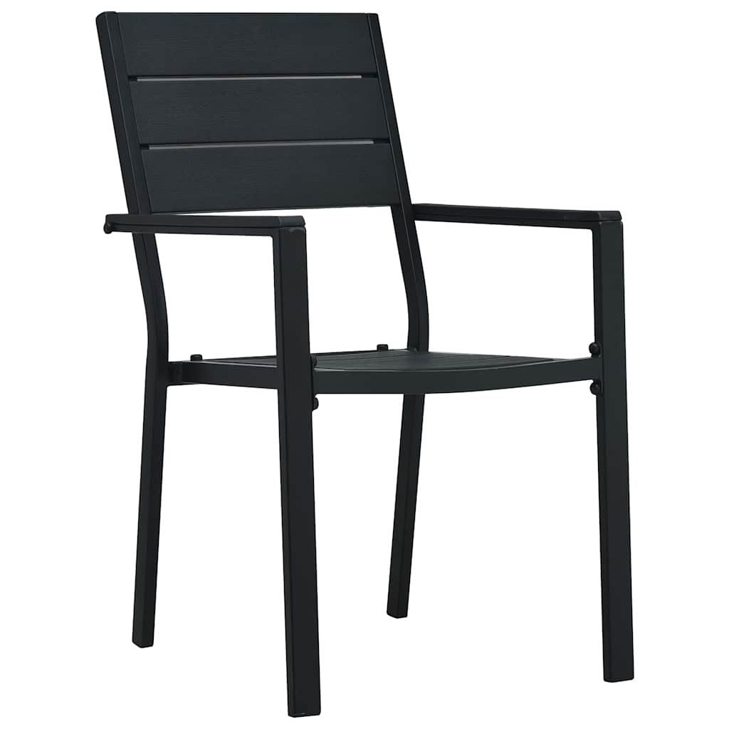 Garten Essgruppe 7 pcs Schwarz Pulverbeschichteter Stahl