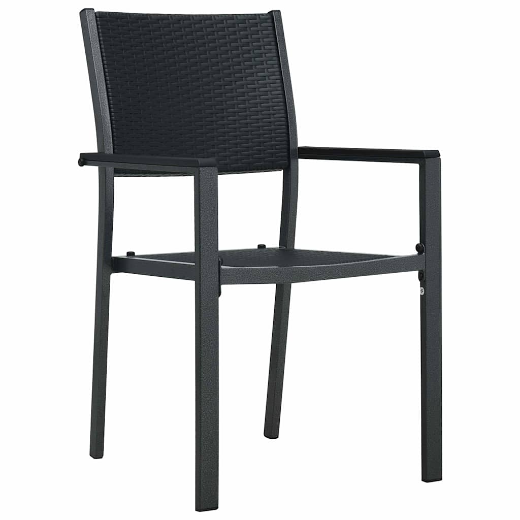 Garten Essgruppe 9 pcs Schwarz Pulverbeschichteter Stahl