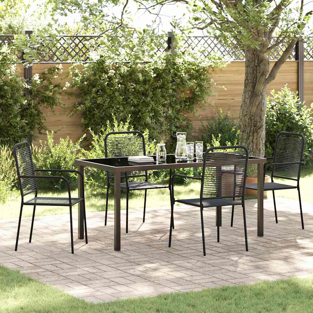 Garten Essgruppe 5 pcs Schwarz Pulverbeschichteter Stahl