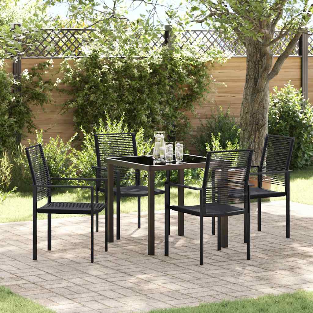Garten Essgruppe 5 pcs Schwarz Pulverbeschichteter Stahl