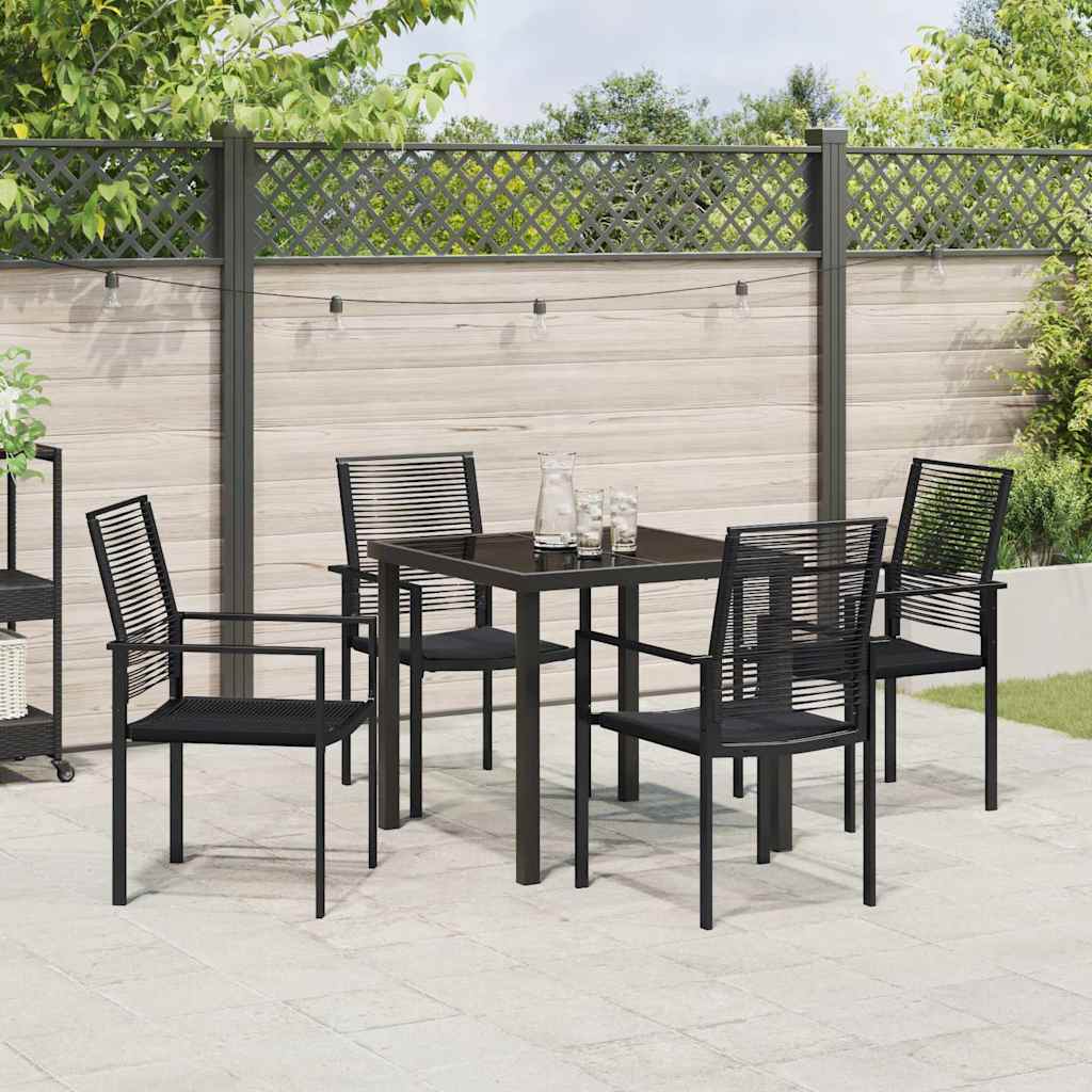 Garten Essgruppe 5 pcs Schwarz Pulverbeschichteter Stahl