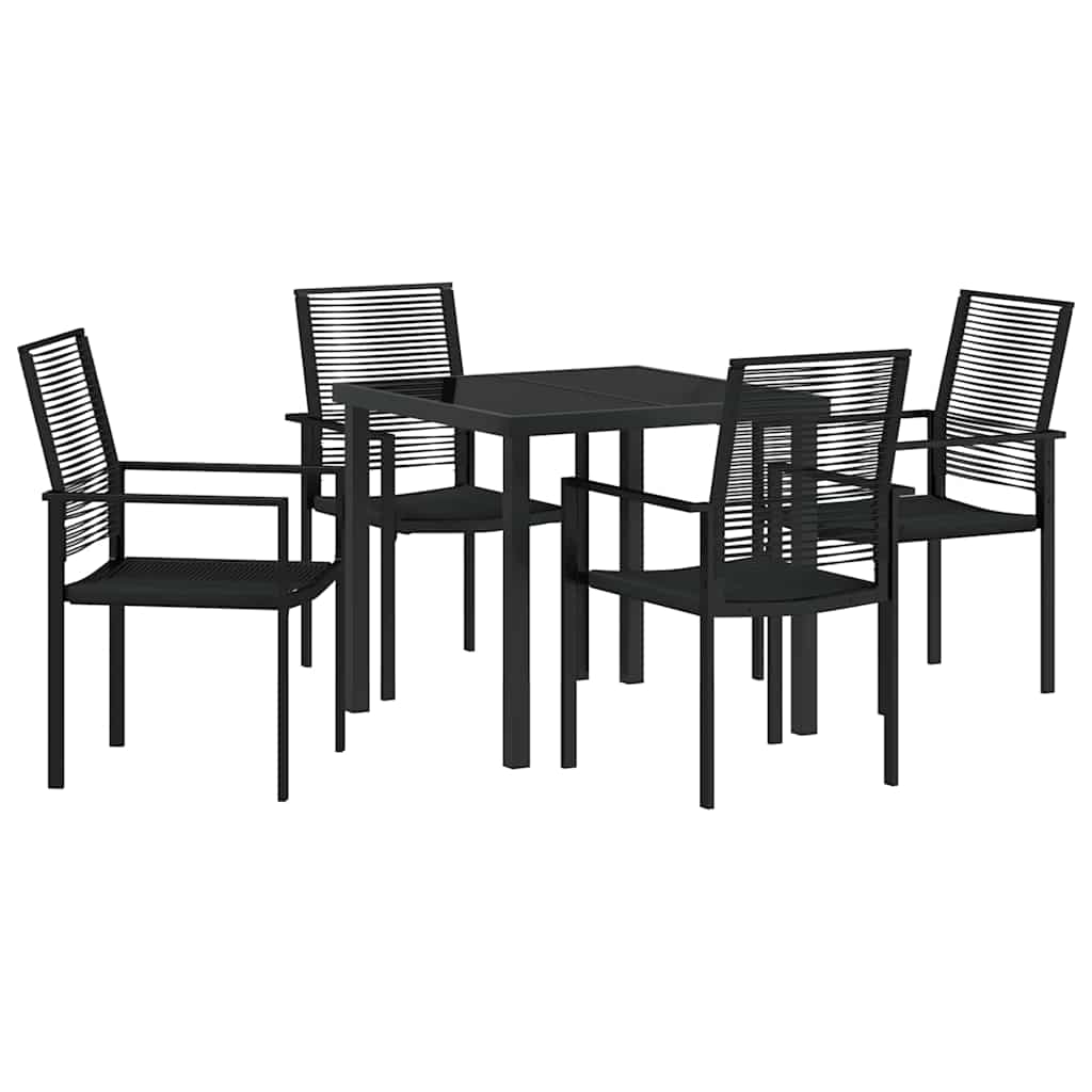 Garten Essgruppe 5 pcs Schwarz Pulverbeschichteter Stahl