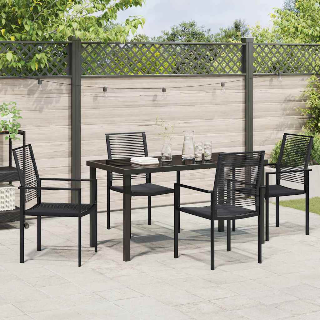 Garten Essgruppe 5 pcs Schwarz Pulverbeschichteter Stahl