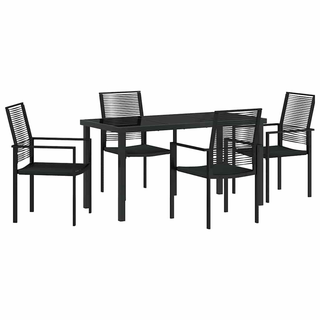 Garten Essgruppe 5 pcs Schwarz Pulverbeschichteter Stahl