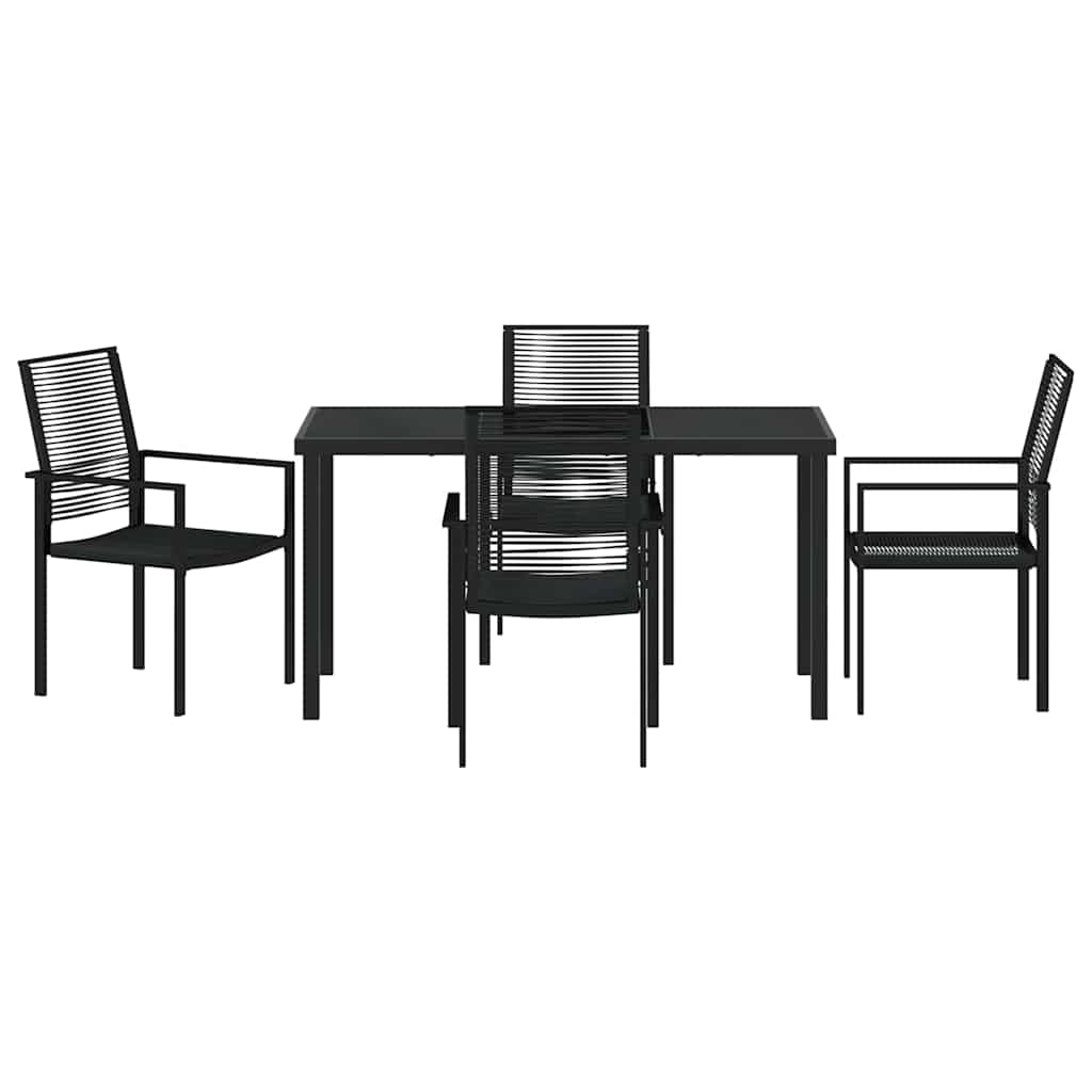 Garten Essgruppe 5 pcs Schwarz Pulverbeschichteter Stahl