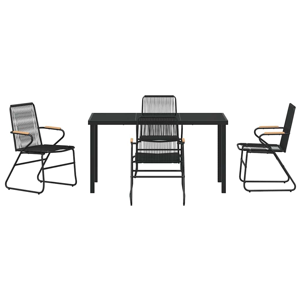 Garten Essgruppe 5 pcs Schwarz Pulverbeschichteter Stahl
